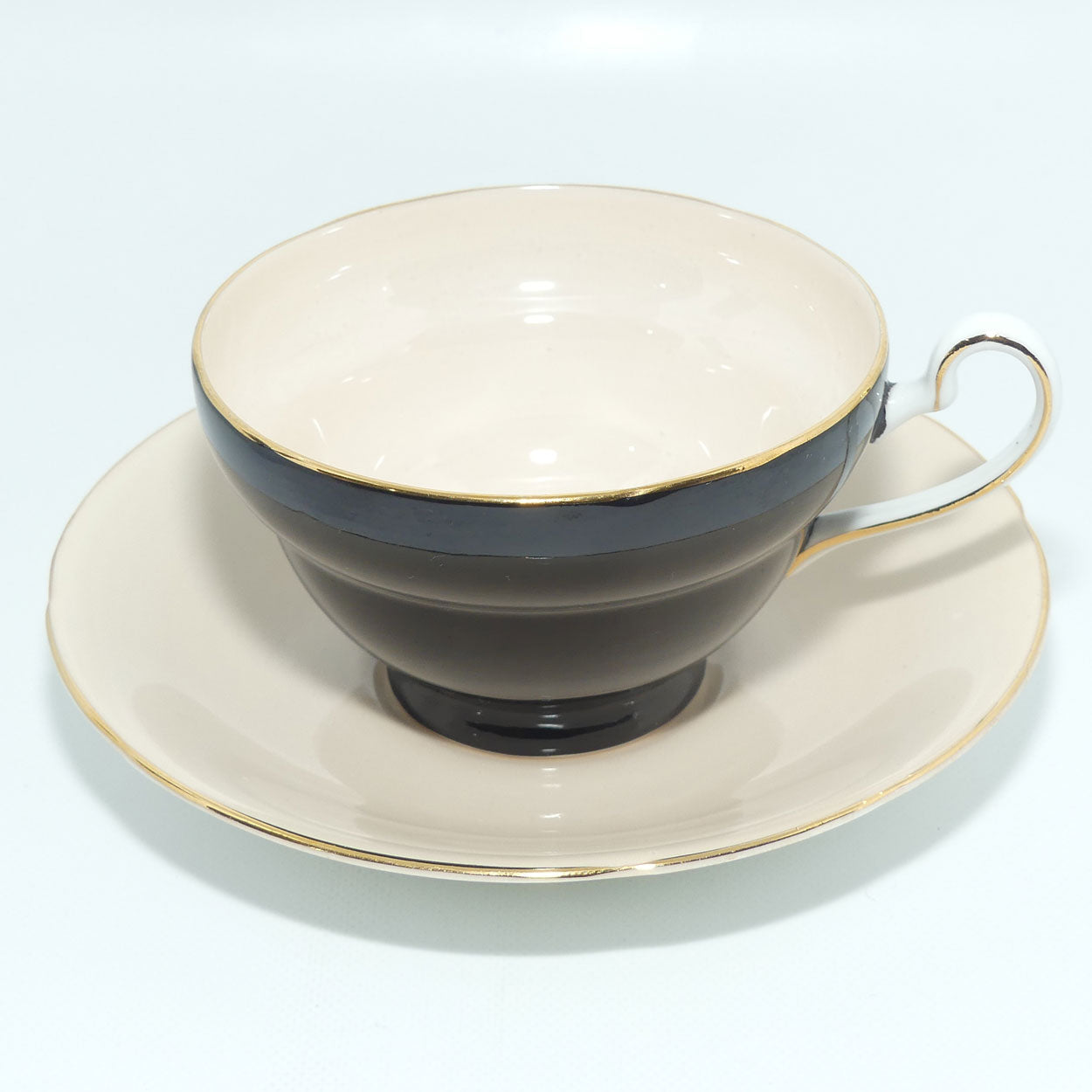 Old Royal Bone China | Black and Cream tea duo