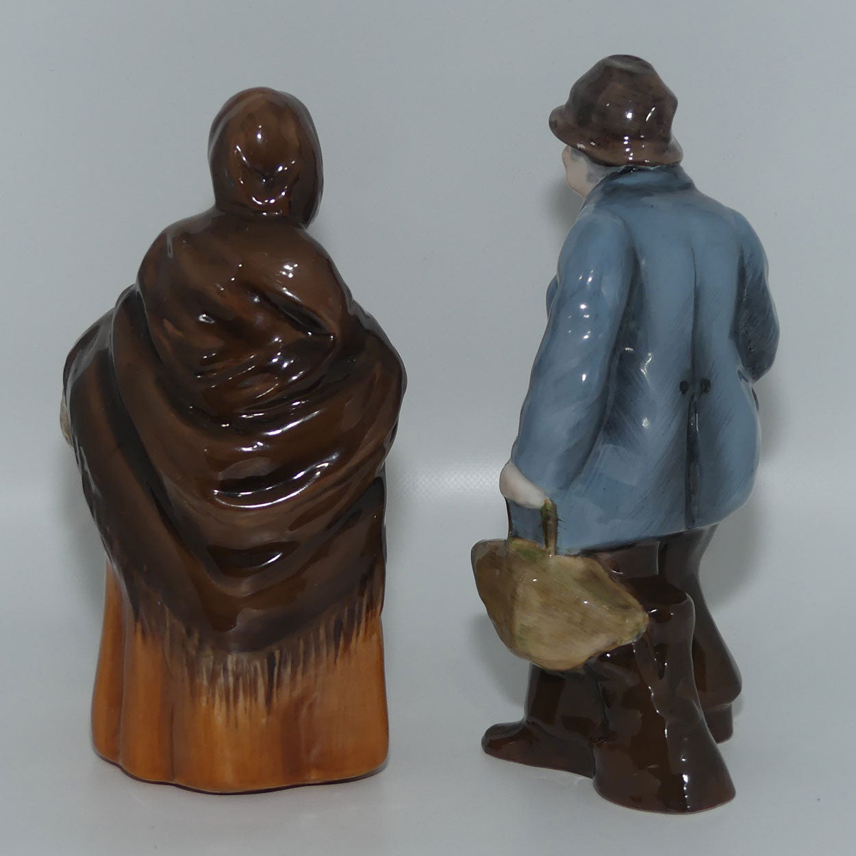 Coalport figurine pair | Old Market Lady and Tinker