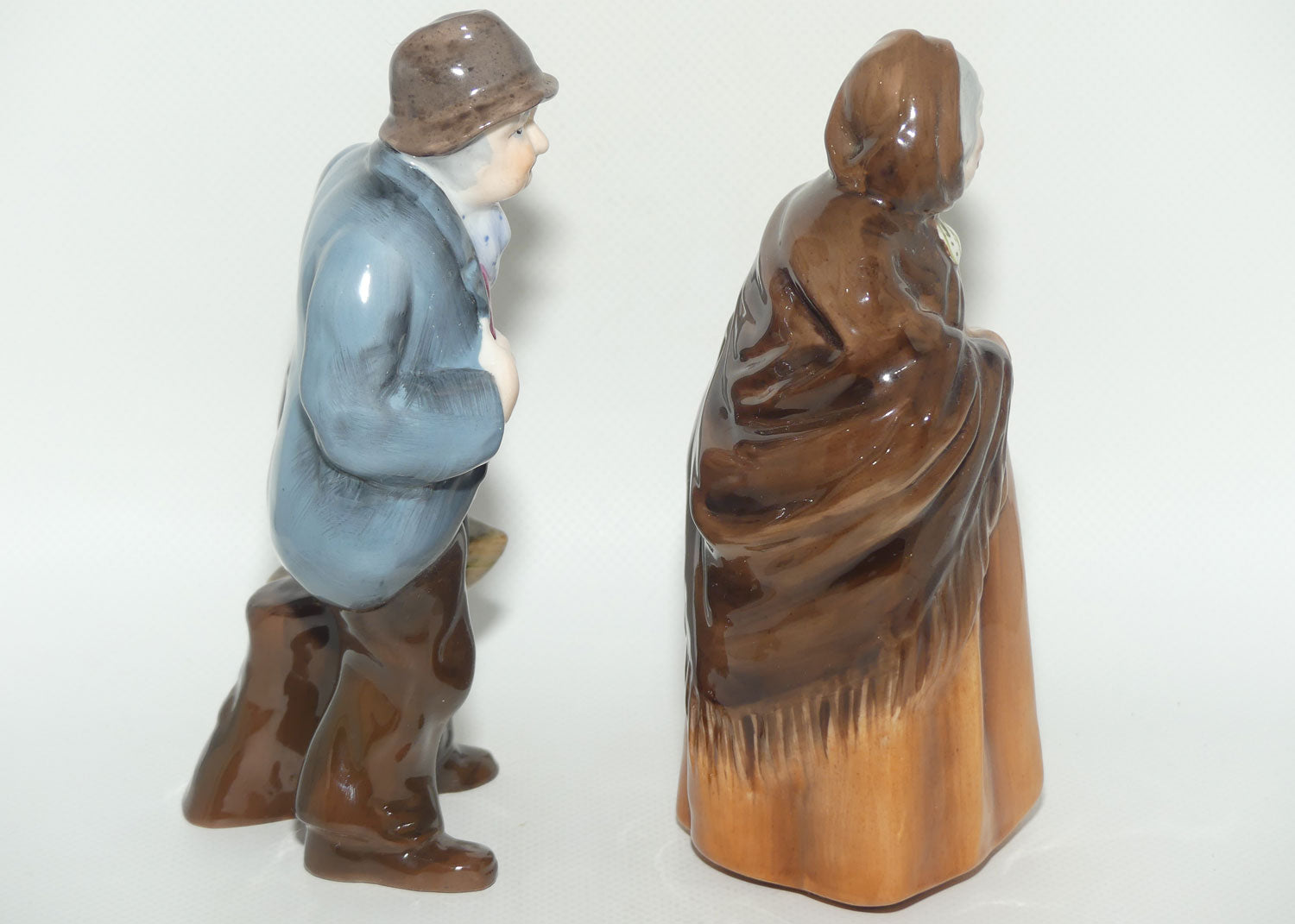 Coalport figurine pair | Tinker and Old Market Lady