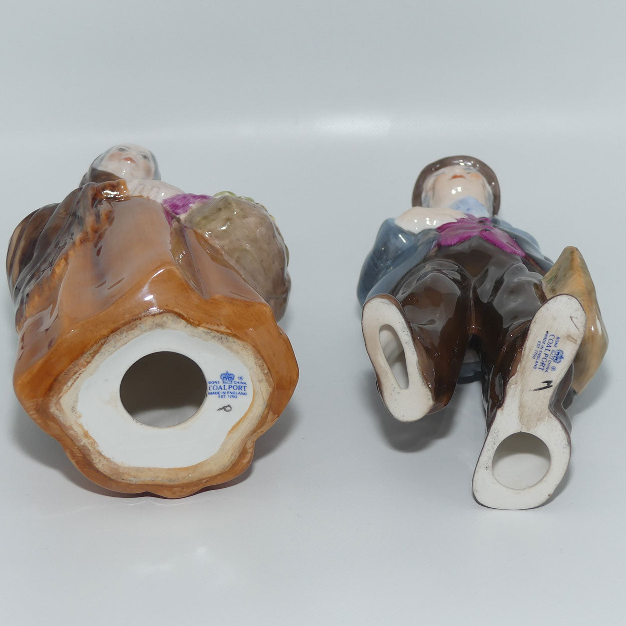 Coalport figurine pair | Old Market Lady and Tinker