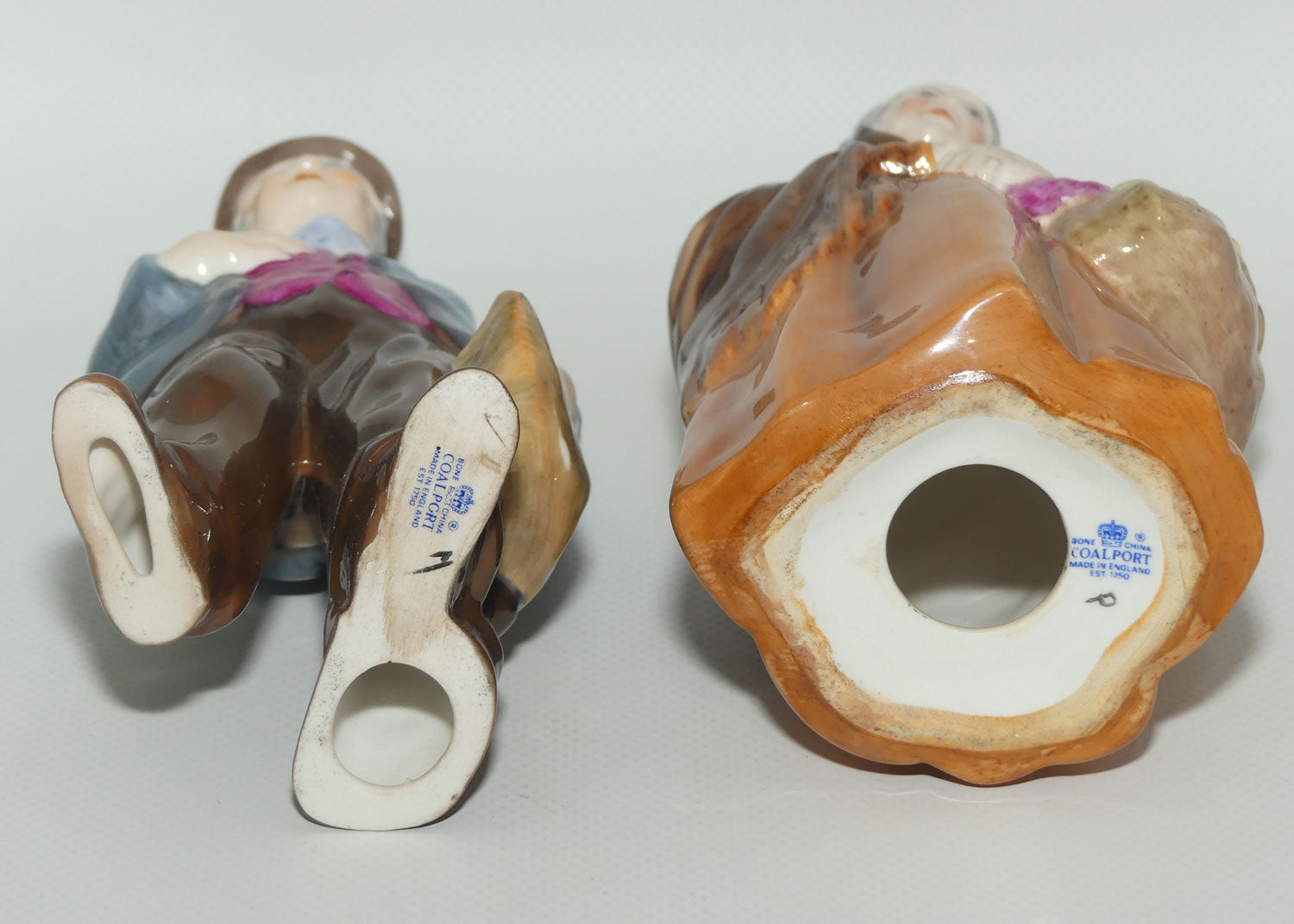Coalport figurine pair | Tinker and Old Market Lady