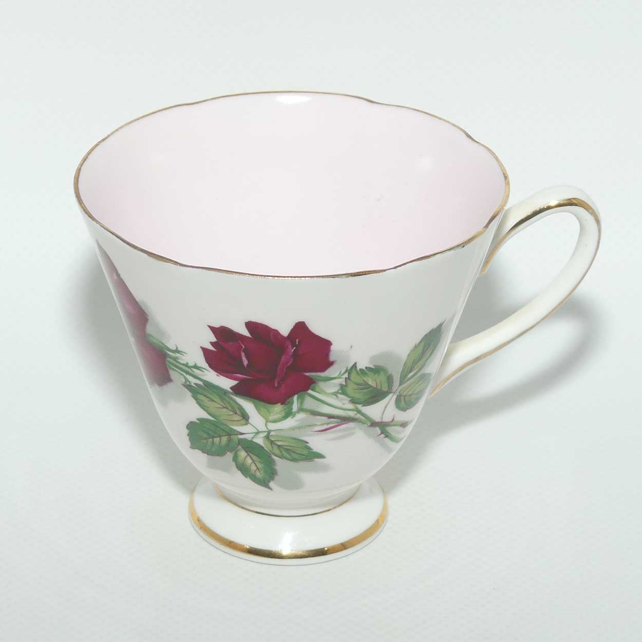 Old Royal Bone China Rich Red Rose trio