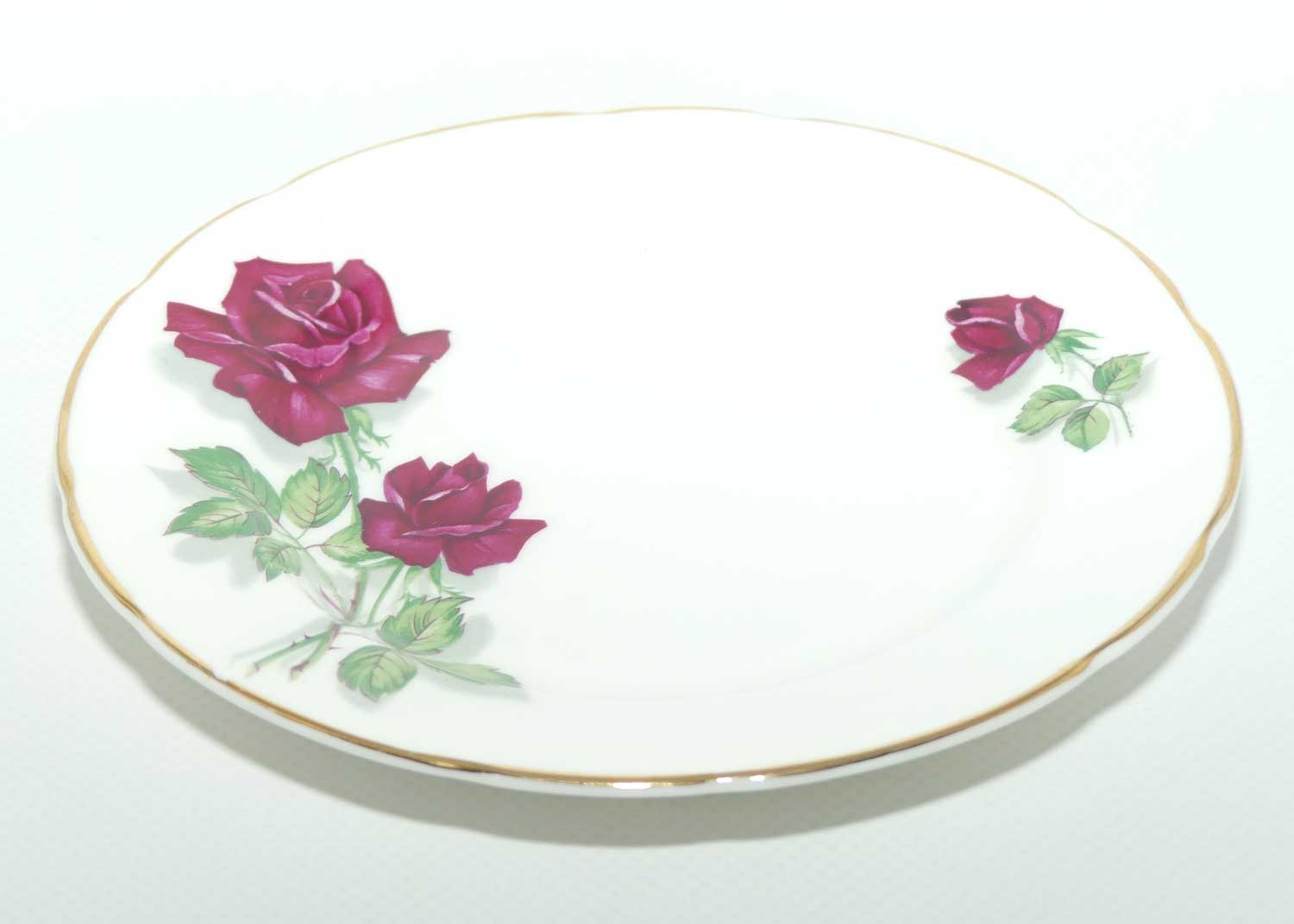 Old Royal Bone China Rich Red Rose trio