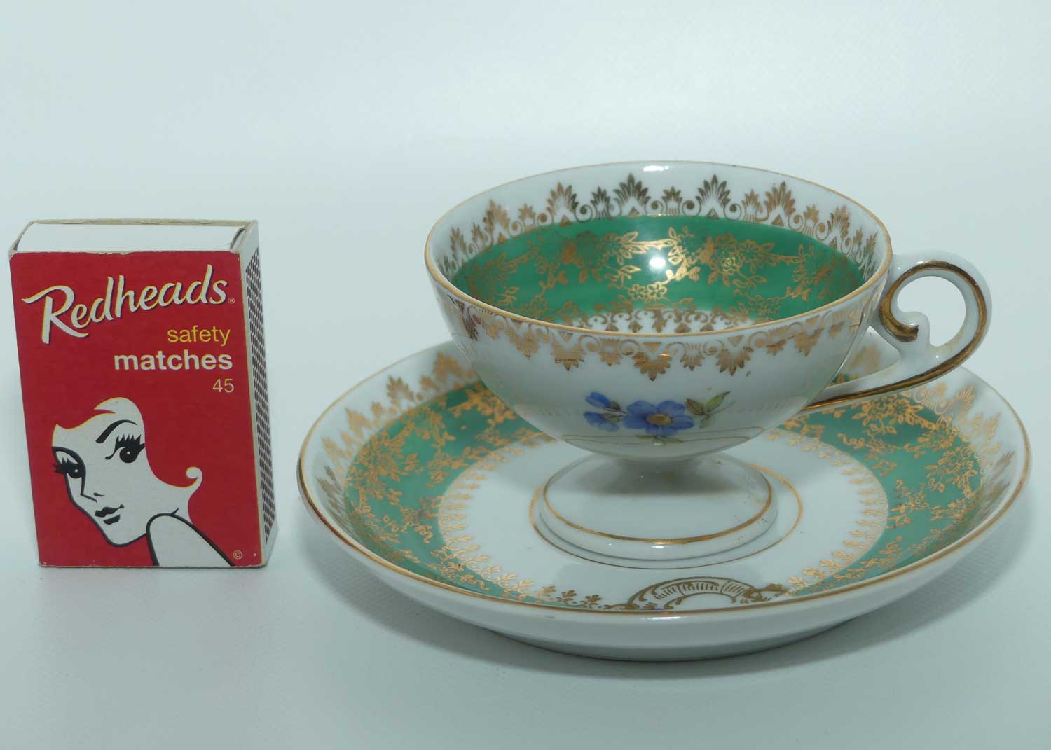 Oscar Schlegelmilch Germany demi tasse cup and saucer | Olive Green