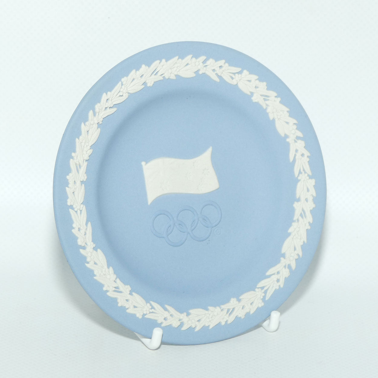 Wedgwood White on Pale Blue jasper mini plate | Sydney 2000 | Australian Pride The Olympic Tradition | 11.5cm