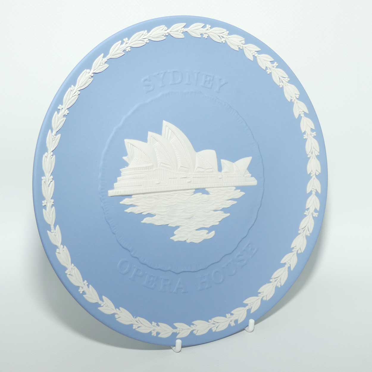 Wedgwood Jasper | White on Pale Blue plate | Sydney Opera House plate | boxed | #1