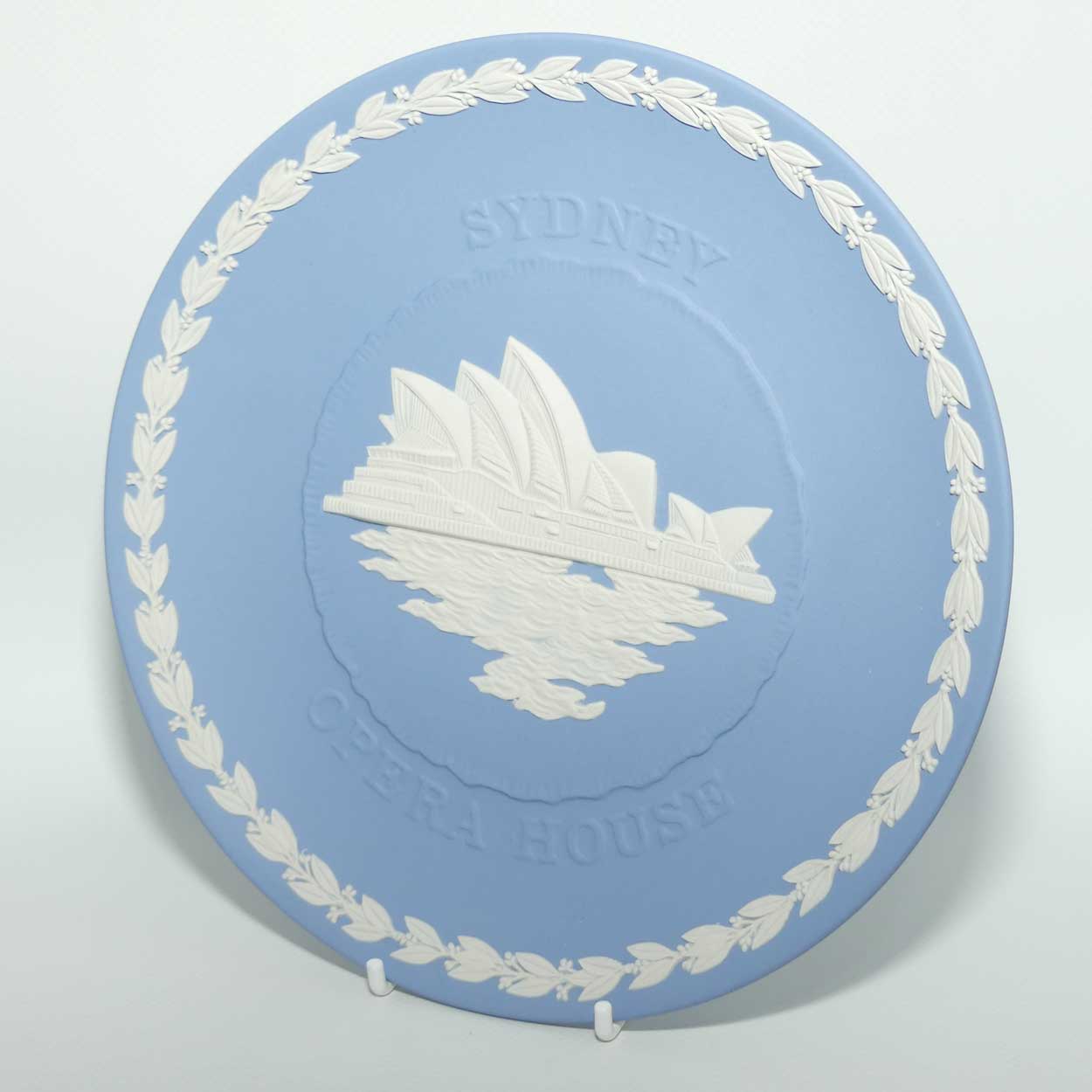 Wedgwood Jasper | White on Pale Blue plate | Sydney Opera House plate | boxed | #1