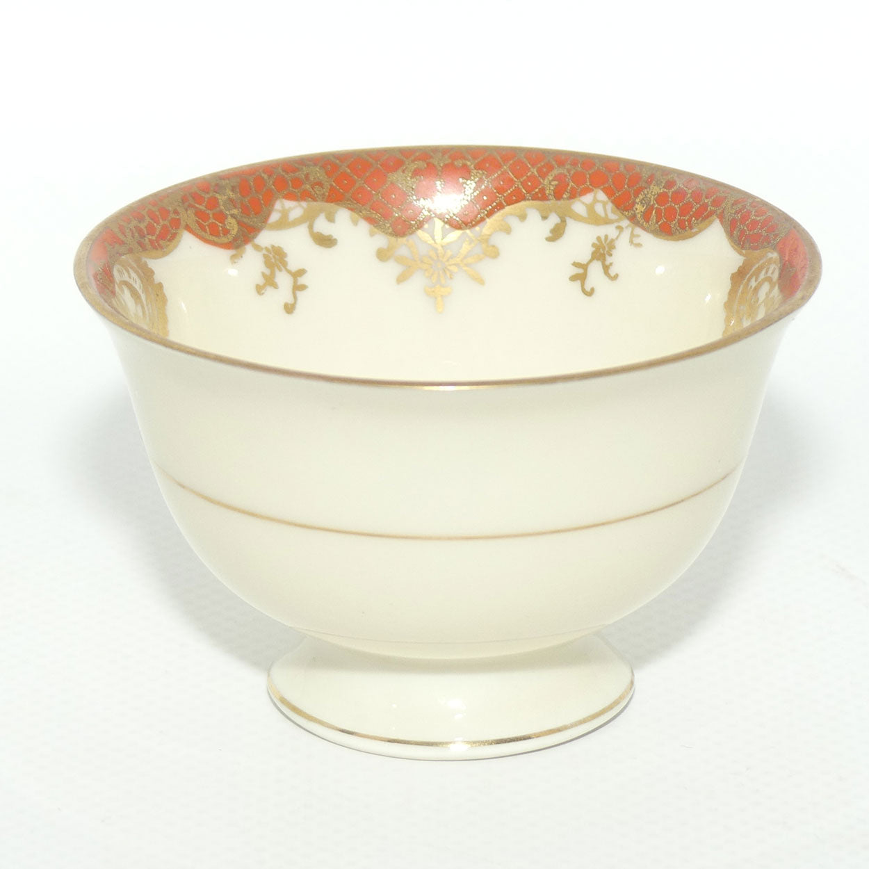Hutschenreuther Germany demi tasse duo | Red trim with Gilt Overlay