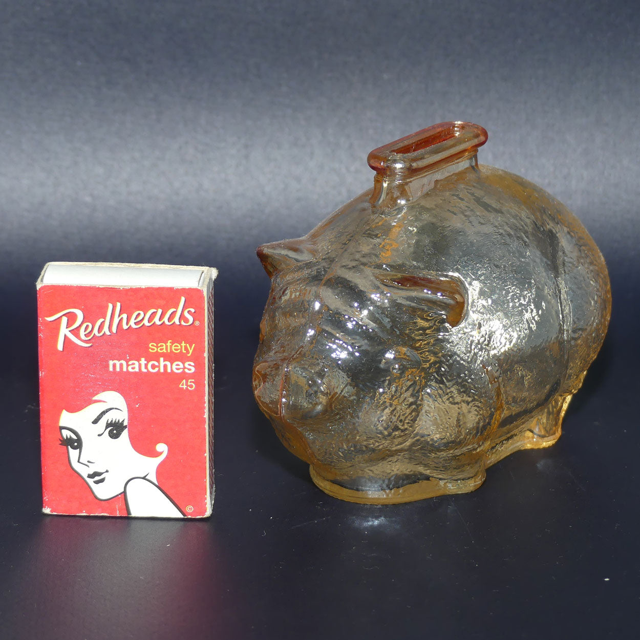 Light Marigold Carnival Glass Pig Money box
