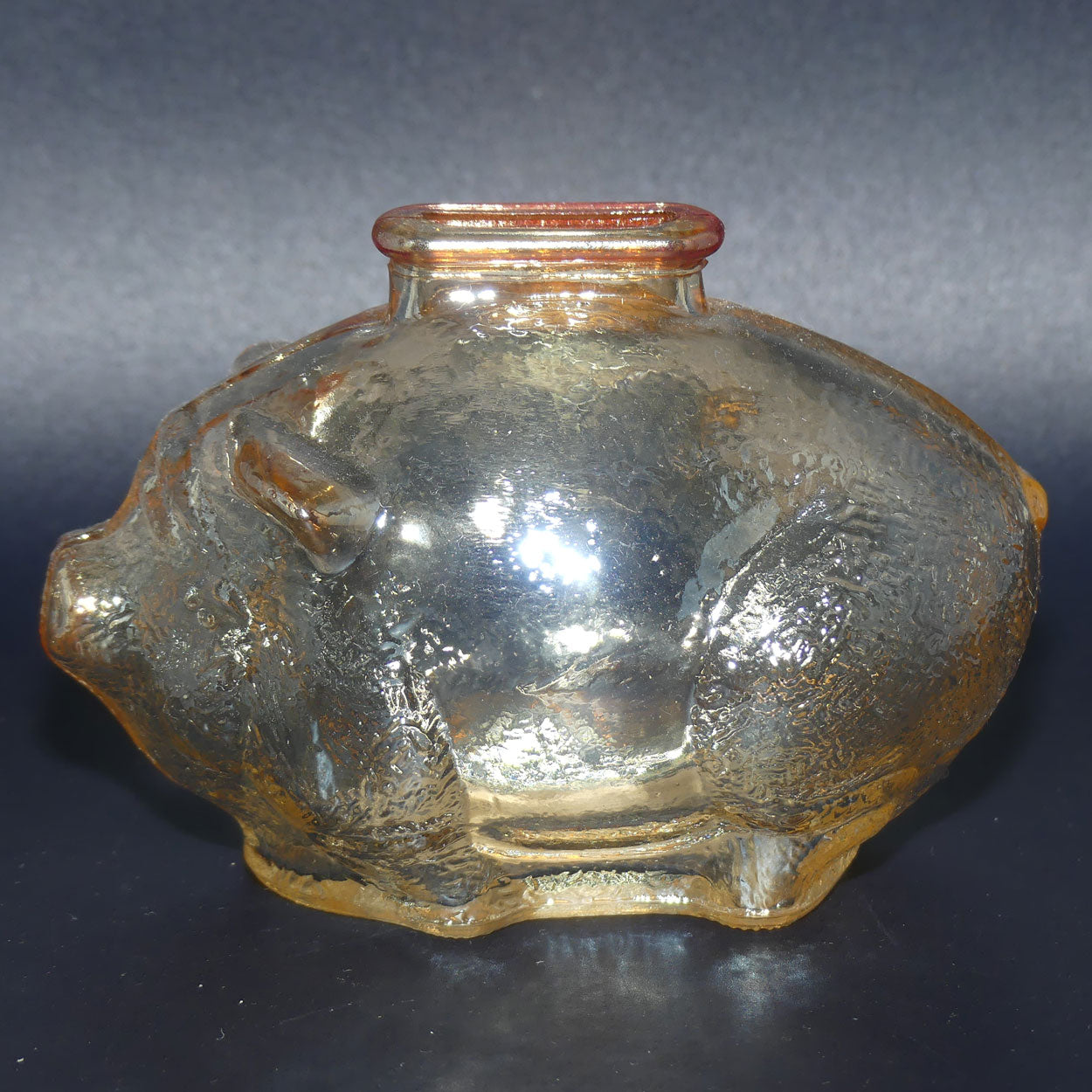Light Marigold Carnival Glass Pig Money box