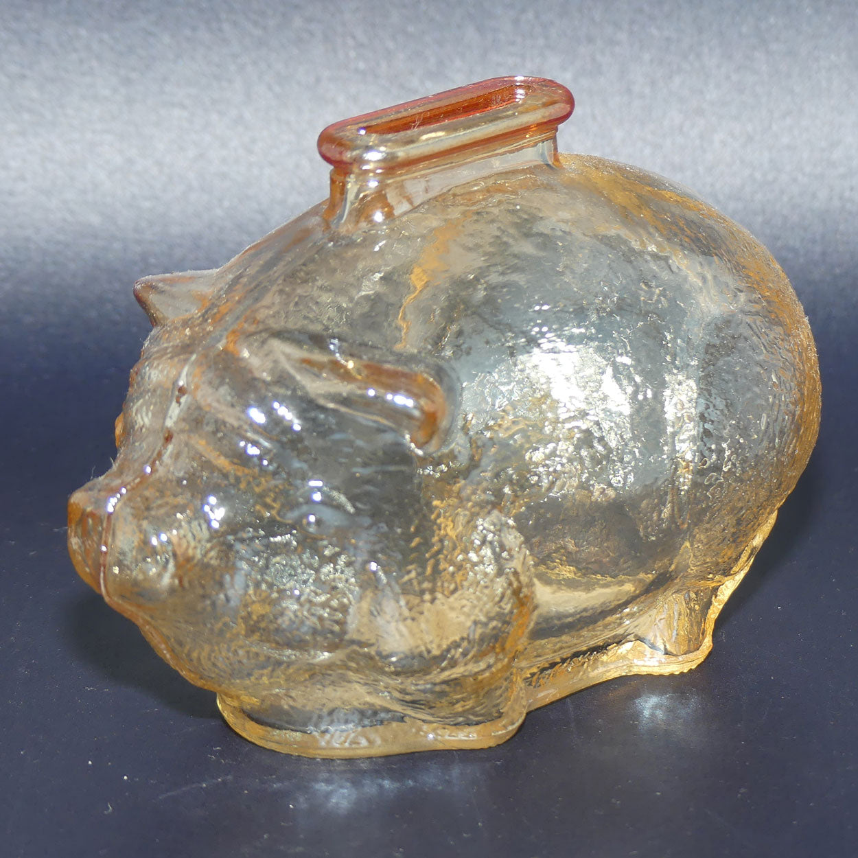 Light Marigold Carnival Glass Pig Money box