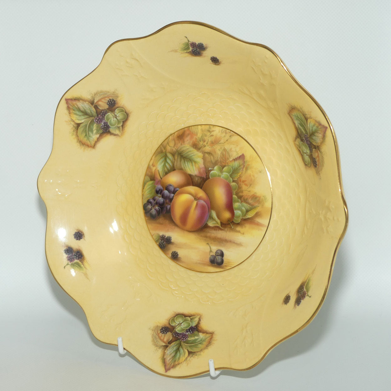 Aynsley Orchard Gold fluted edge bowl | 26.5cms diam
