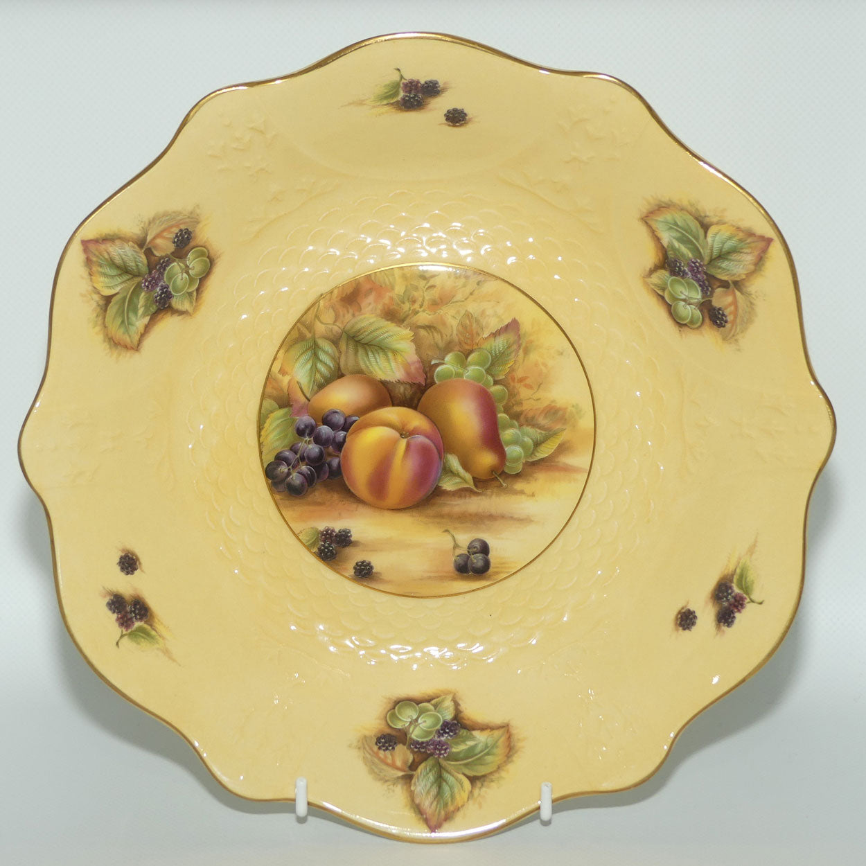 Aynsley Orchard Gold fluted edge bowl | 26.5cms diam