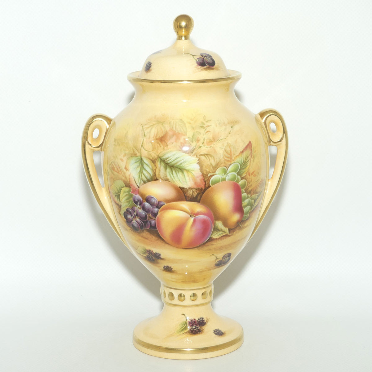 Aynsley Orchard Gold Lidded Urn with shaped handles | #1