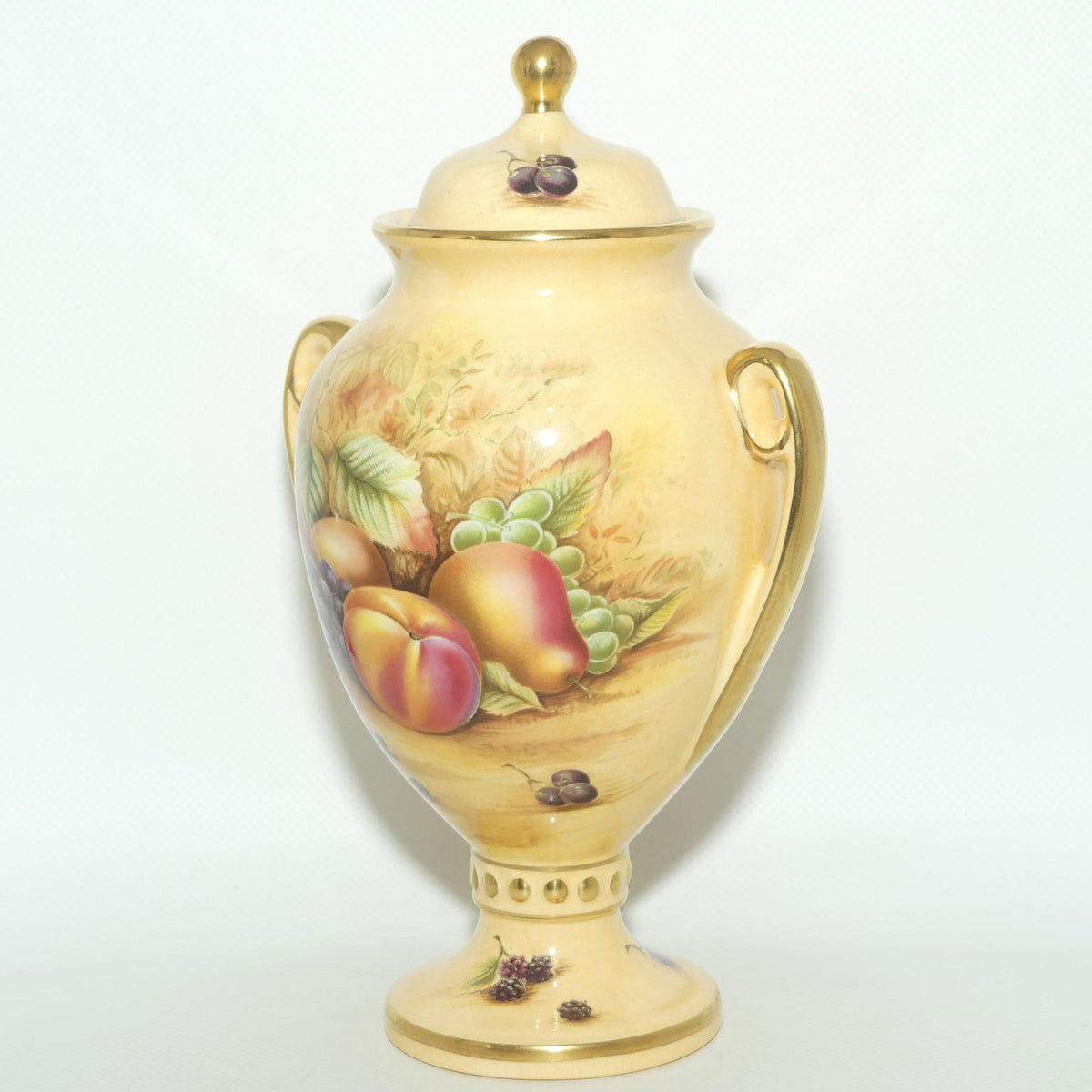 Aynsley Orchard Gold Lidded Urn with shaped handles | #1