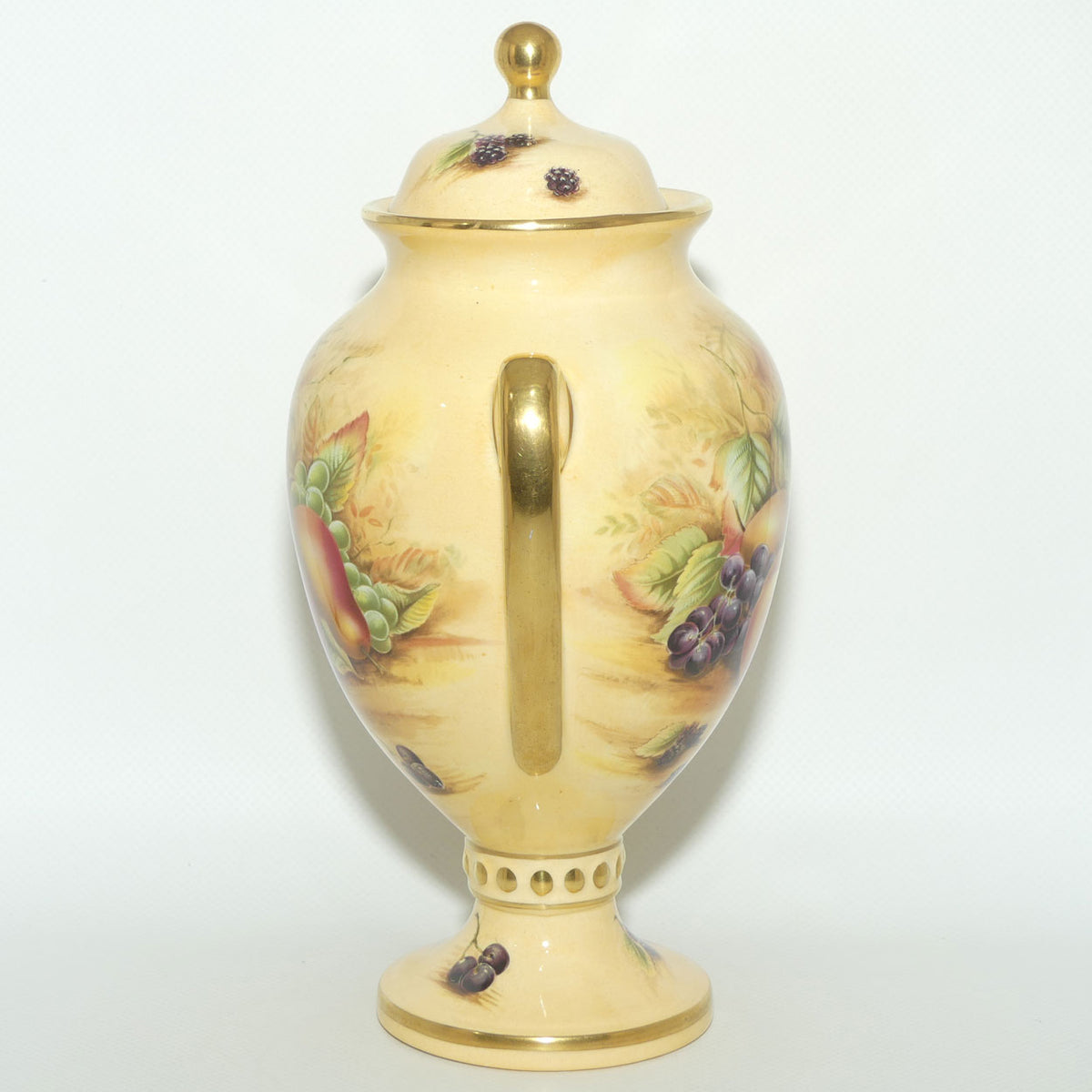 Aynsley Orchard Gold Lidded Urn with shaped handles | #1