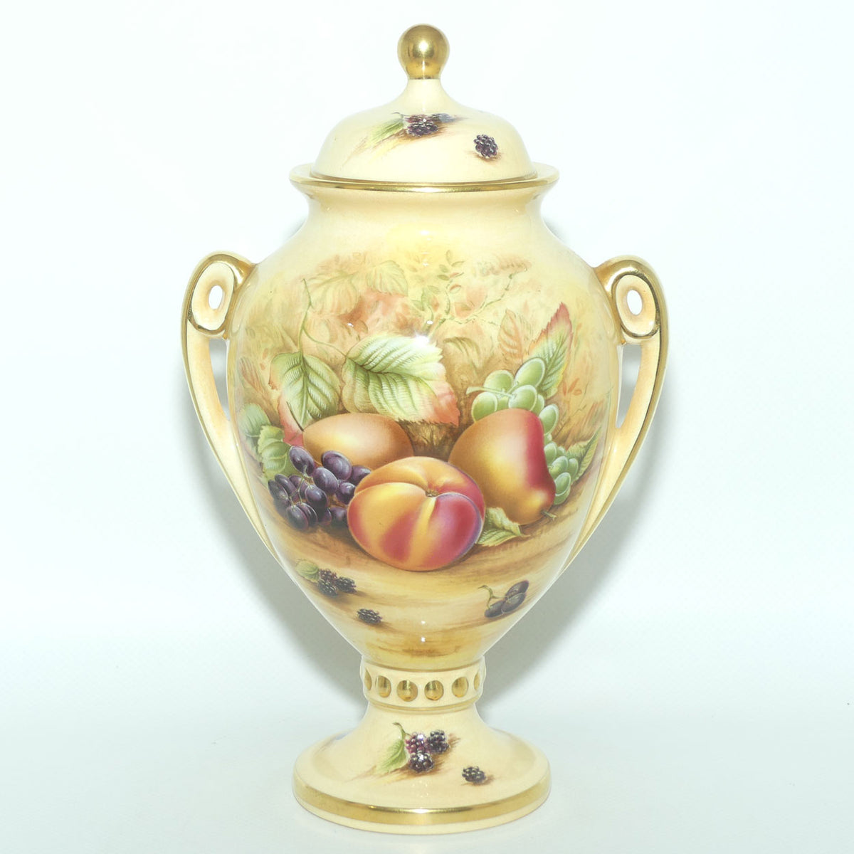 Aynsley Orchard Gold Lidded Urn with shaped handles | #2