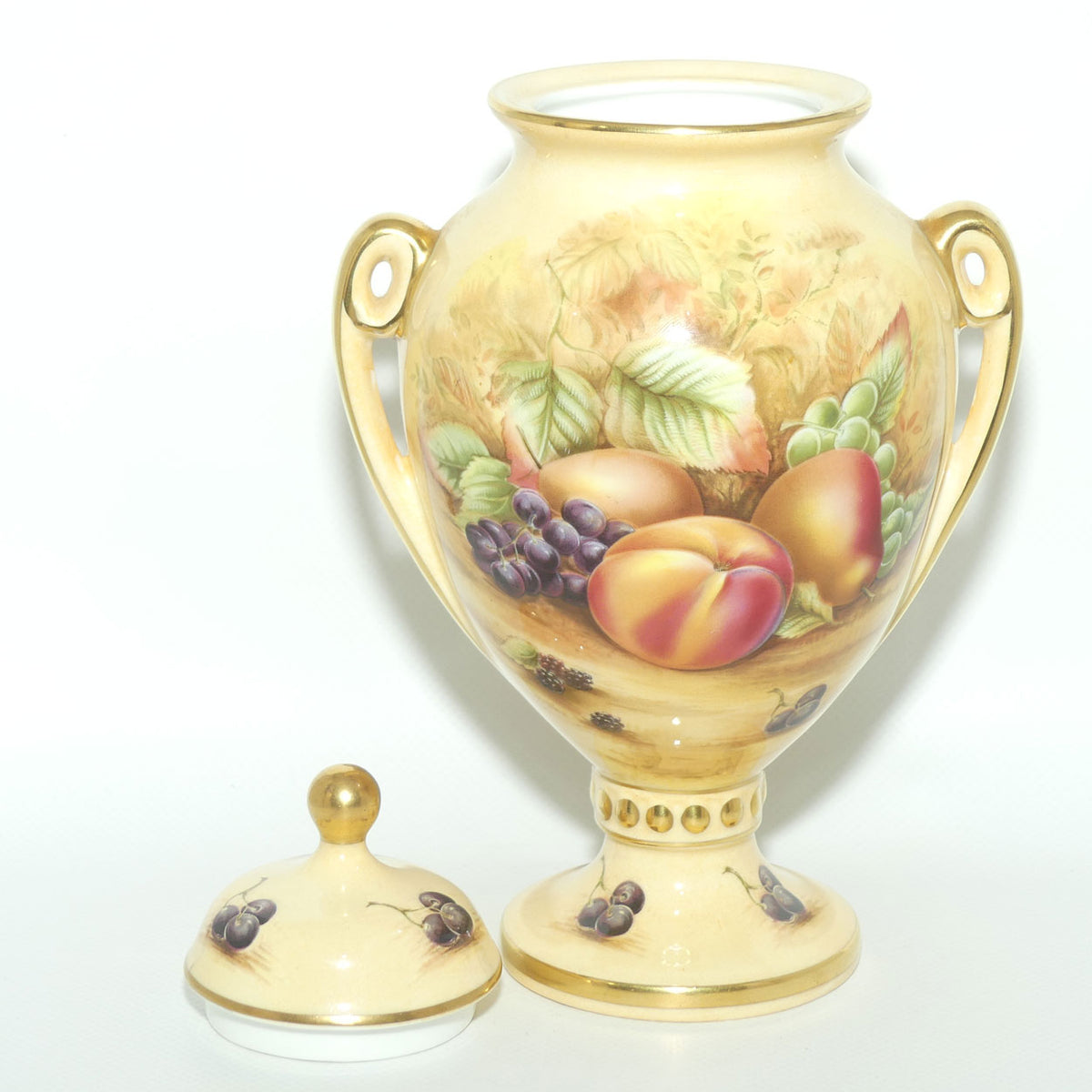 Aynsley Orchard Gold Lidded Urn with shaped handles | #2