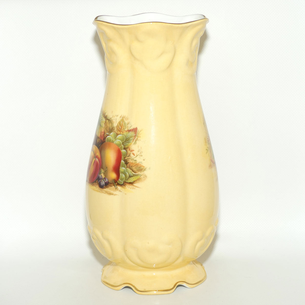 Aynsley Orchard Gold tall bulbous shape footed base vase | 27cm tall