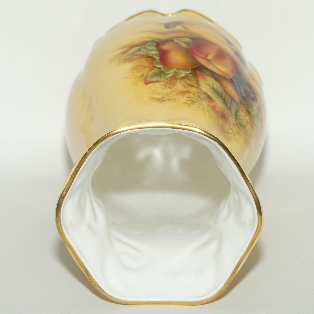 Aynsley Orchard Gold tall bulbous shape footed base vase | 27cm tall