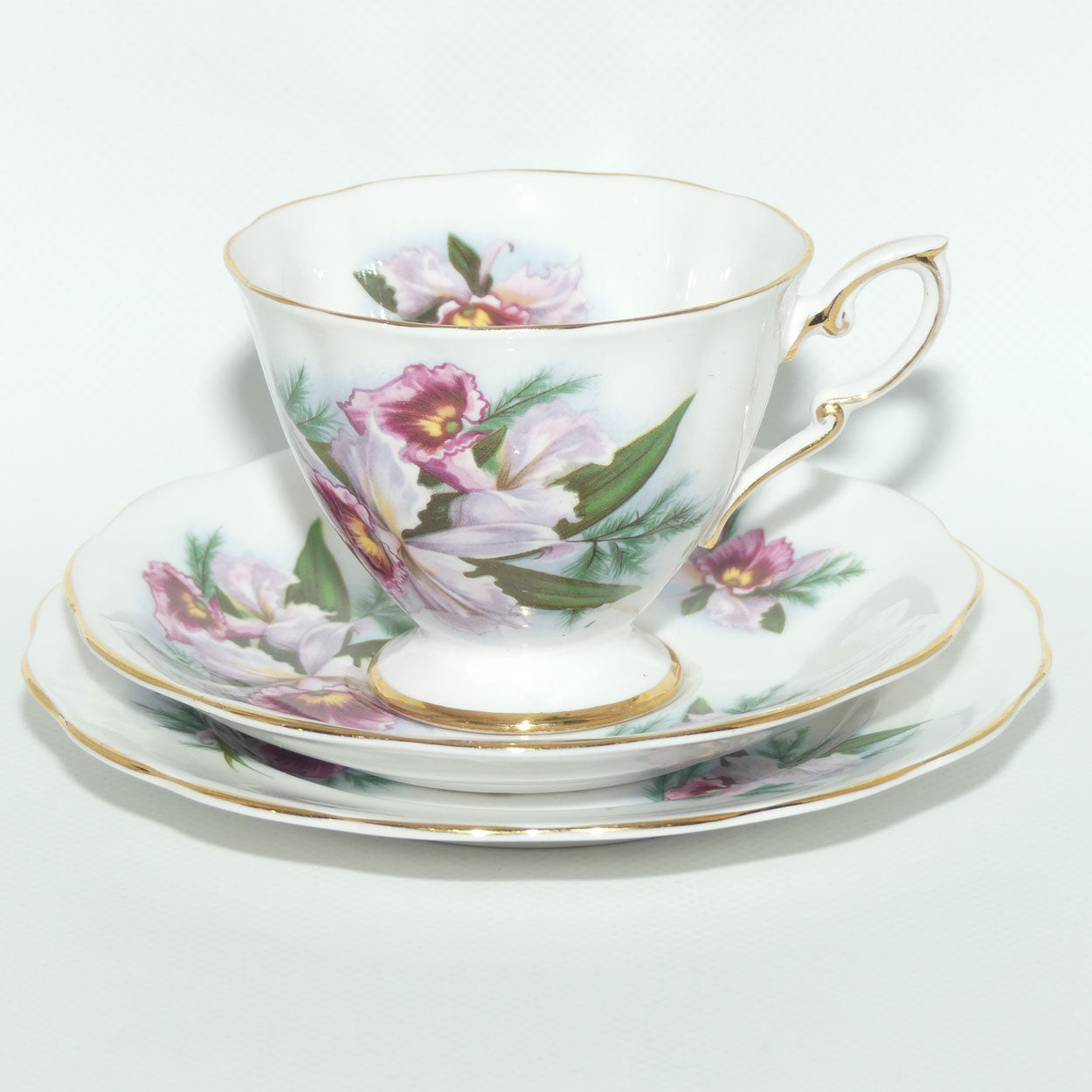 Royal Standard Orchid pattern tea trio | 2491Y |  #1