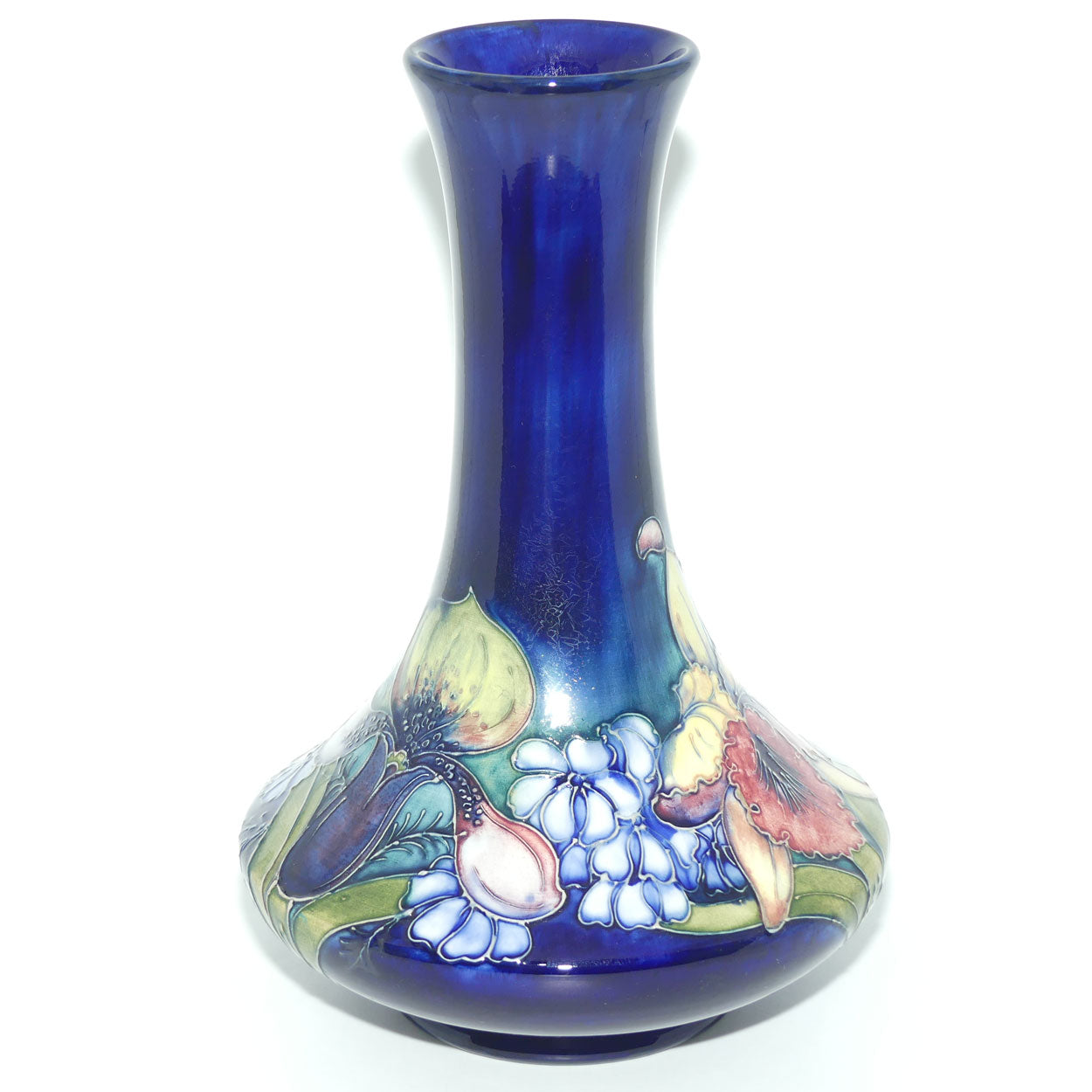 Walter Moorcroft Orchid on Blue Ground 62/12 vase