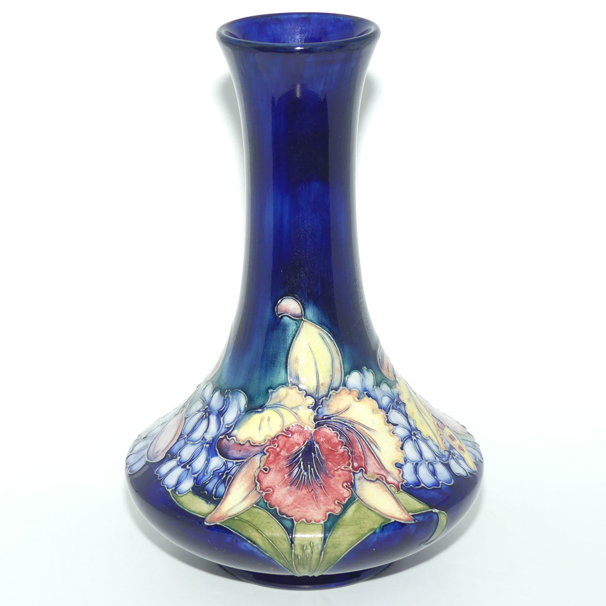Walter Moorcroft Orchid on Blue Ground 62/12 vase