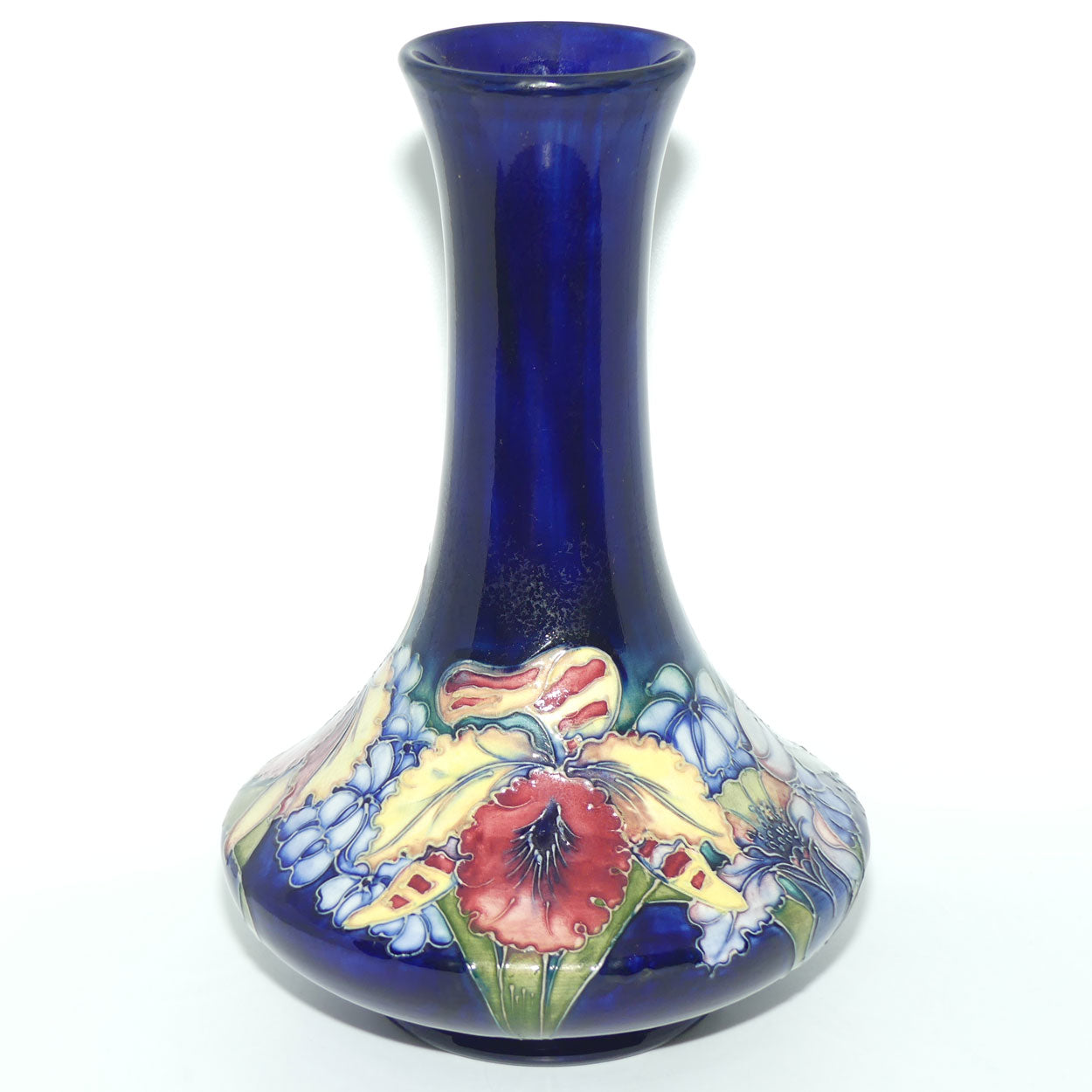 Walter Moorcroft Orchid on Blue Ground 62/12 vase