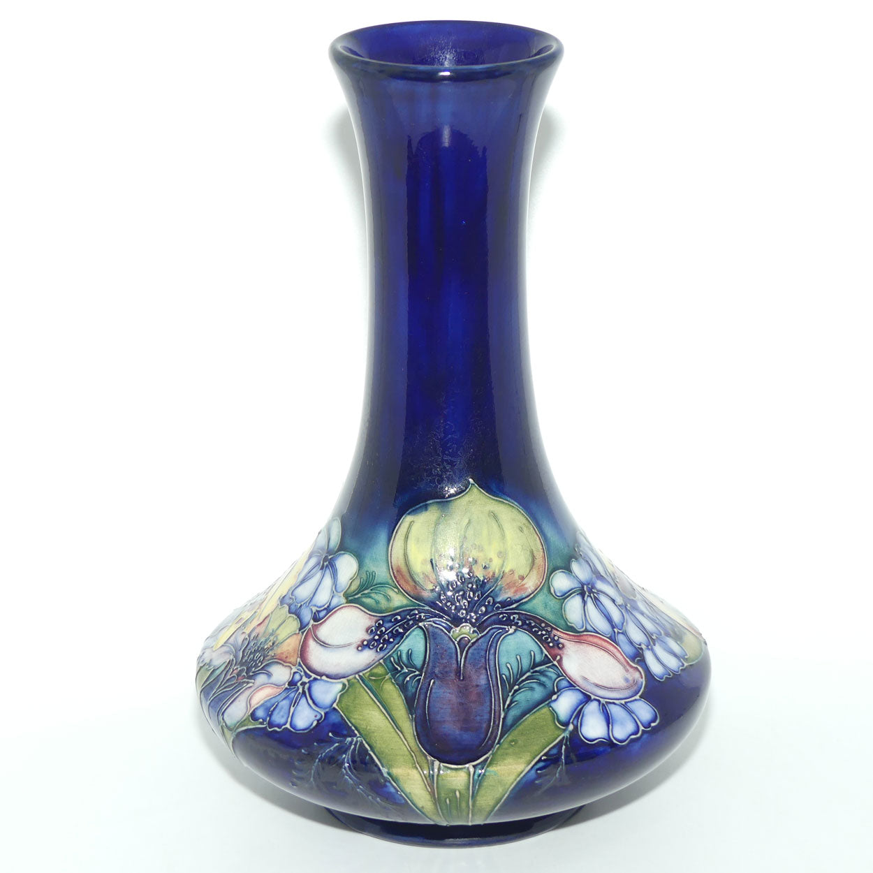 Walter Moorcroft Orchid on Blue Ground 62/12 vase