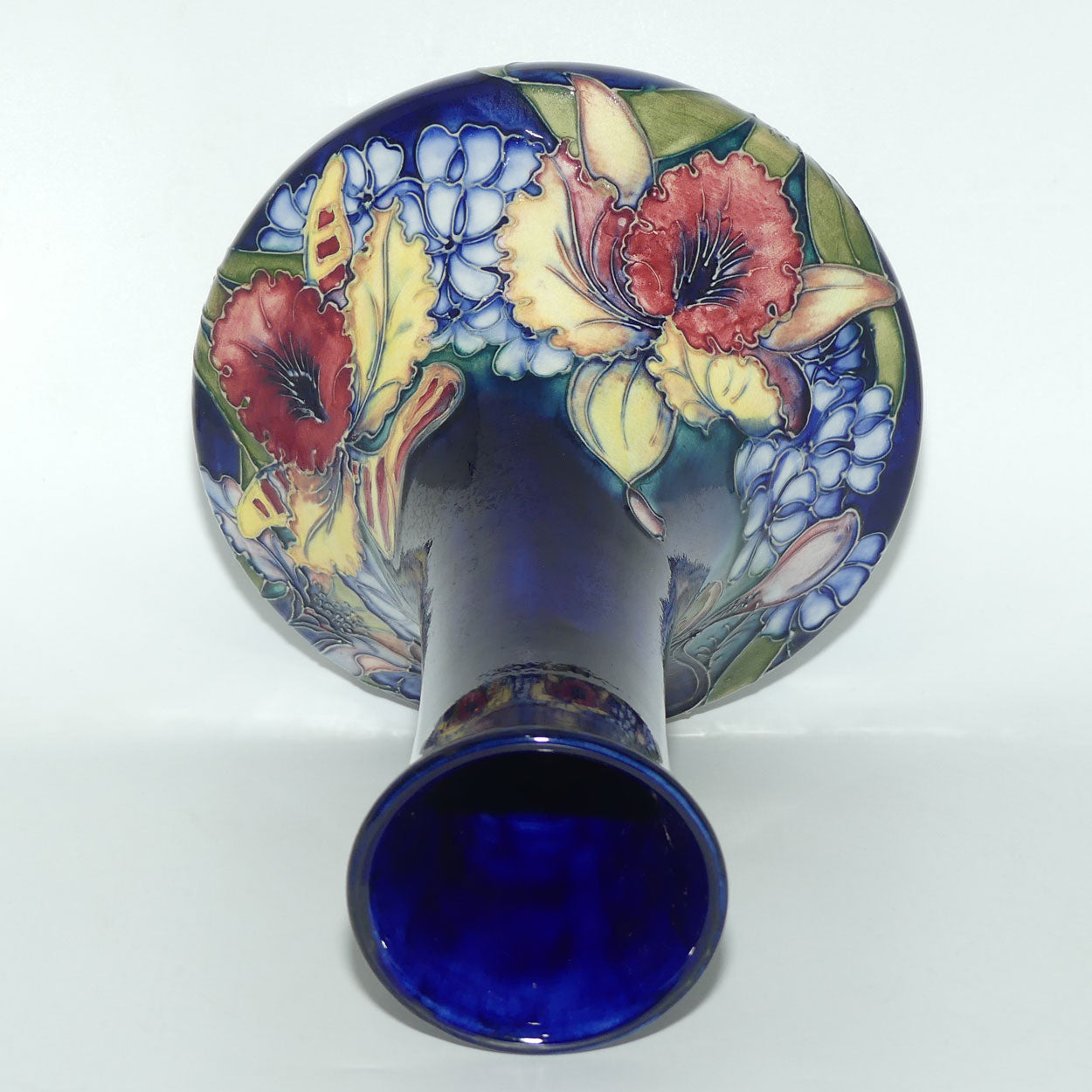 Walter Moorcroft Orchid on Blue Ground 62/12 vase