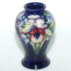 Walter Moorcroft Orchid on Blue Ground 65/6 vase