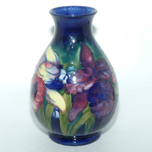 Walter Moorcroft Orchid on Blue Ground vase | Shape 7/9