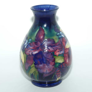 Walter Moorcroft Orchid on Blue Ground vase | Shape 7/9