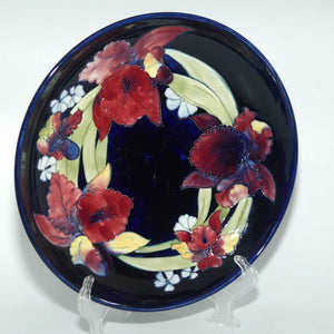 Walter Moorcroft Orchid (Blue) large shallow bowl