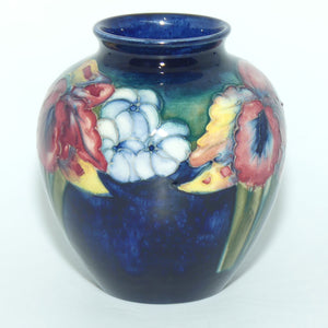 Walter Moorcroft Orchid (Blue) small bulbous vase #1