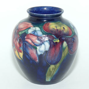 Walter Moorcroft Orchid (Blue) small bulbous vase #1