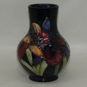 Walter Moorcroft Orchid (Blue) bulbous vase | Medium