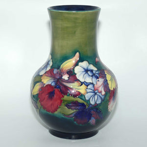 Walter Moorcroft Orchid on Green ground huge vase