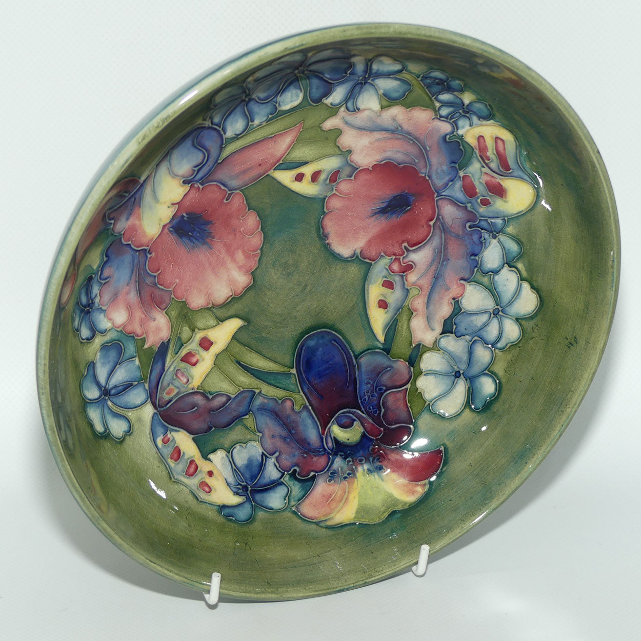 Walter Moorcroft Orchid (Green) deep bowl #2