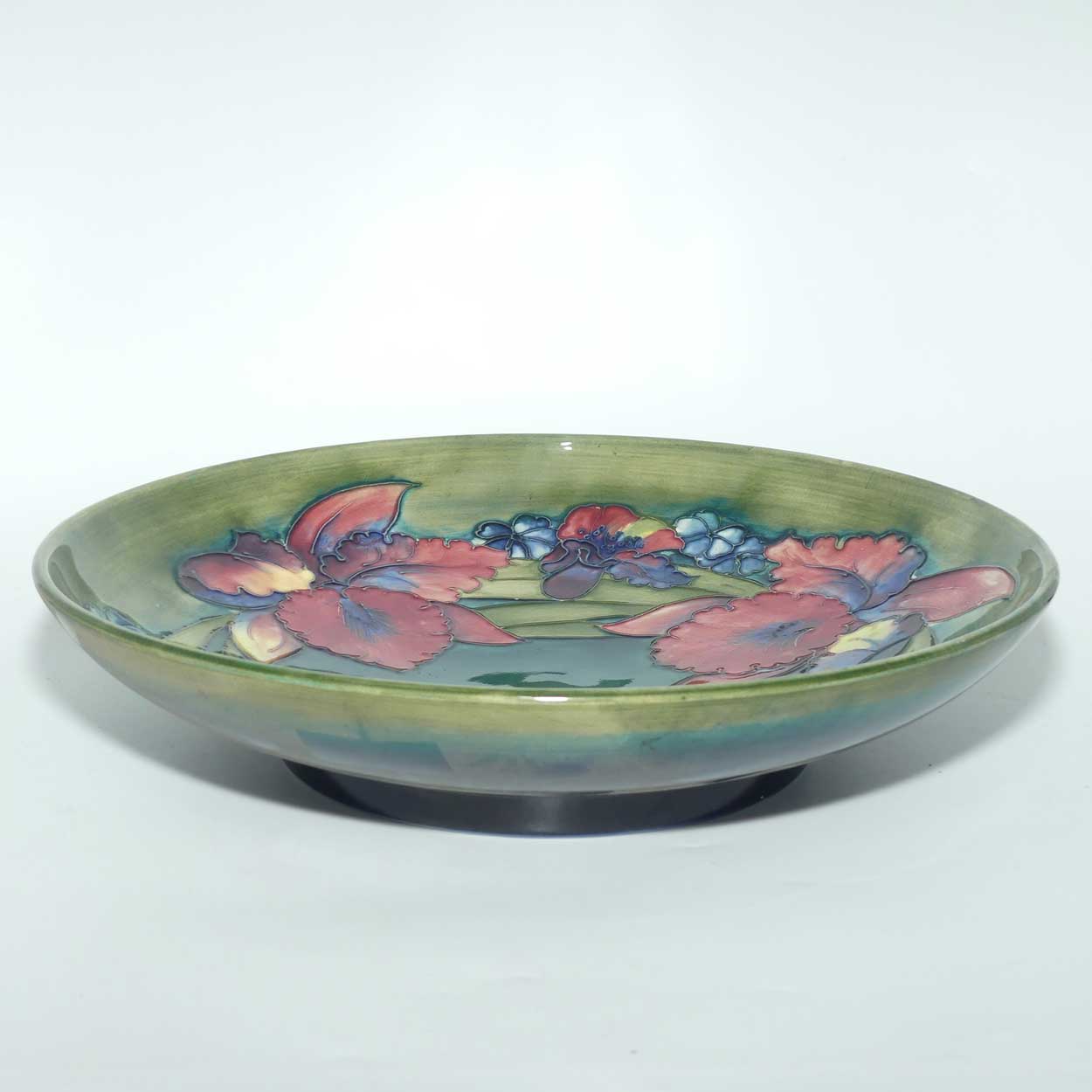 Walter Moorcroft Orchid (Green) large shallow bowl