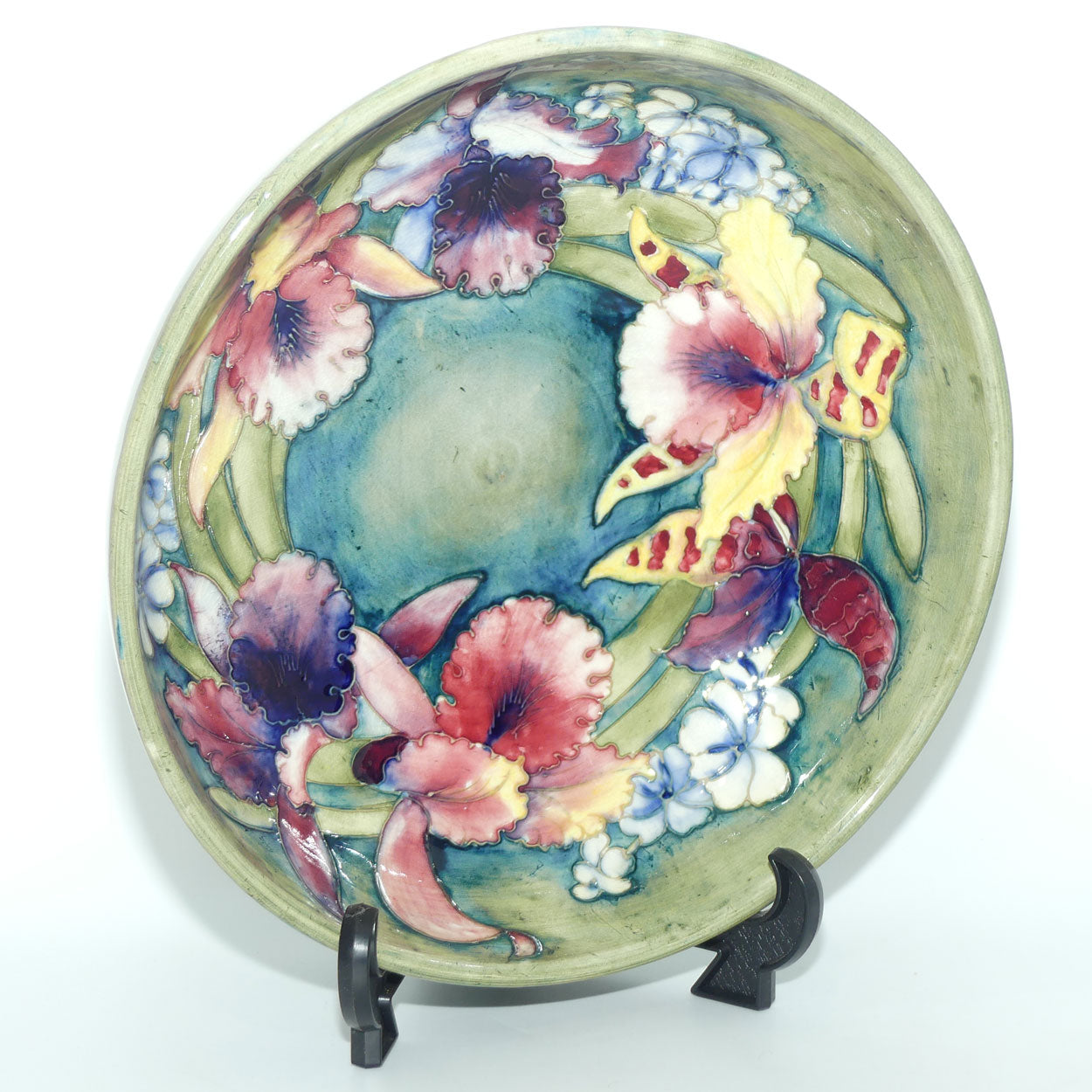 William Moorcroft Orchid large deep bowl (Green)