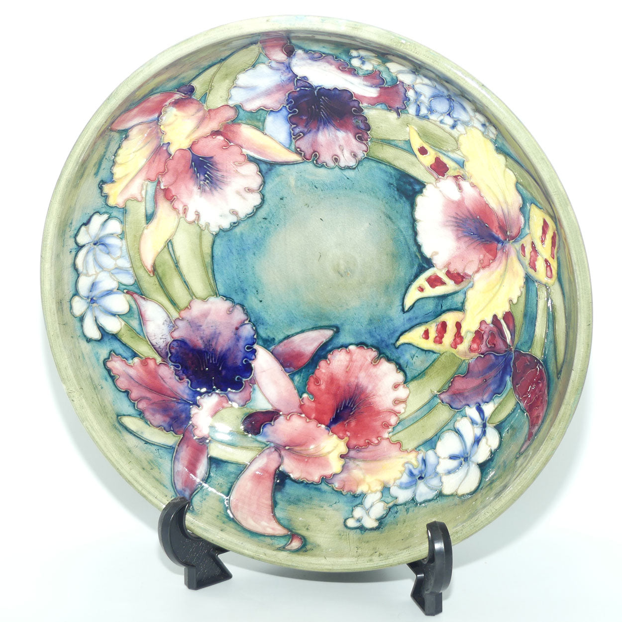 William Moorcroft Orchid large deep bowl (Green)