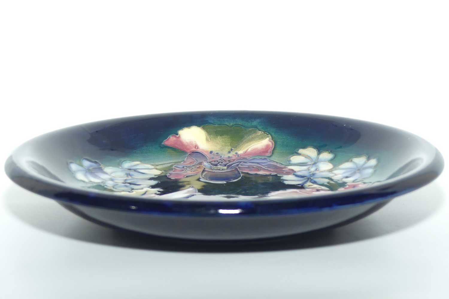 Walter Moorcroft Orchid on Blue Ground plate | 22cm diameter