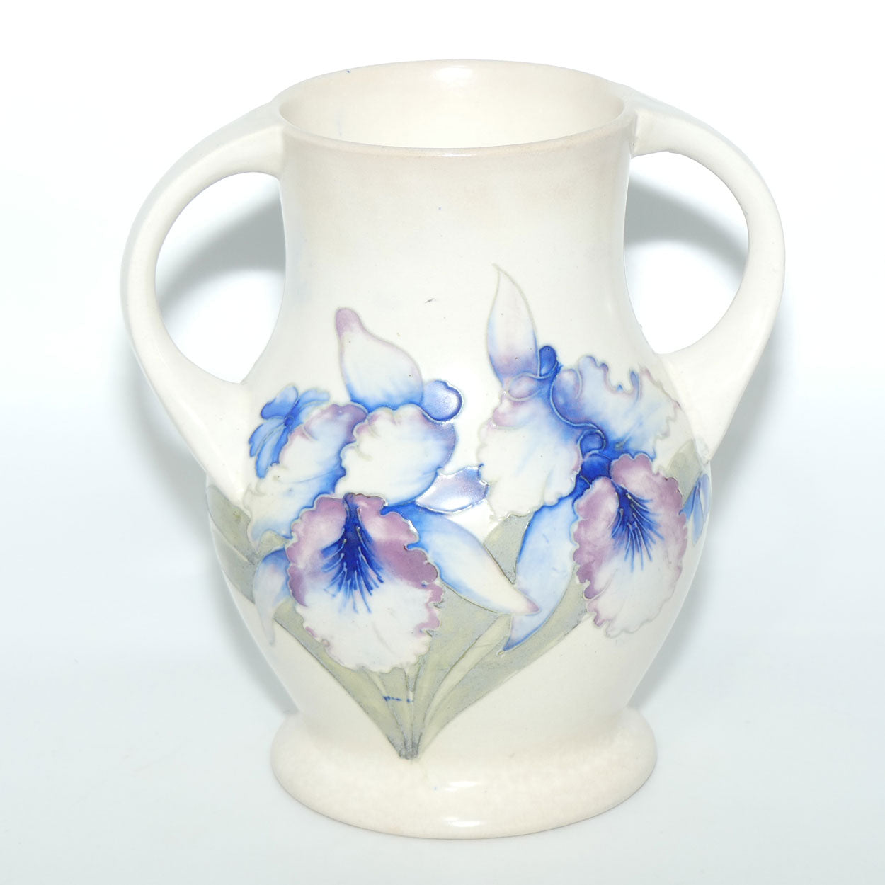 William Moorcroft Orchid salt glaze handled vase