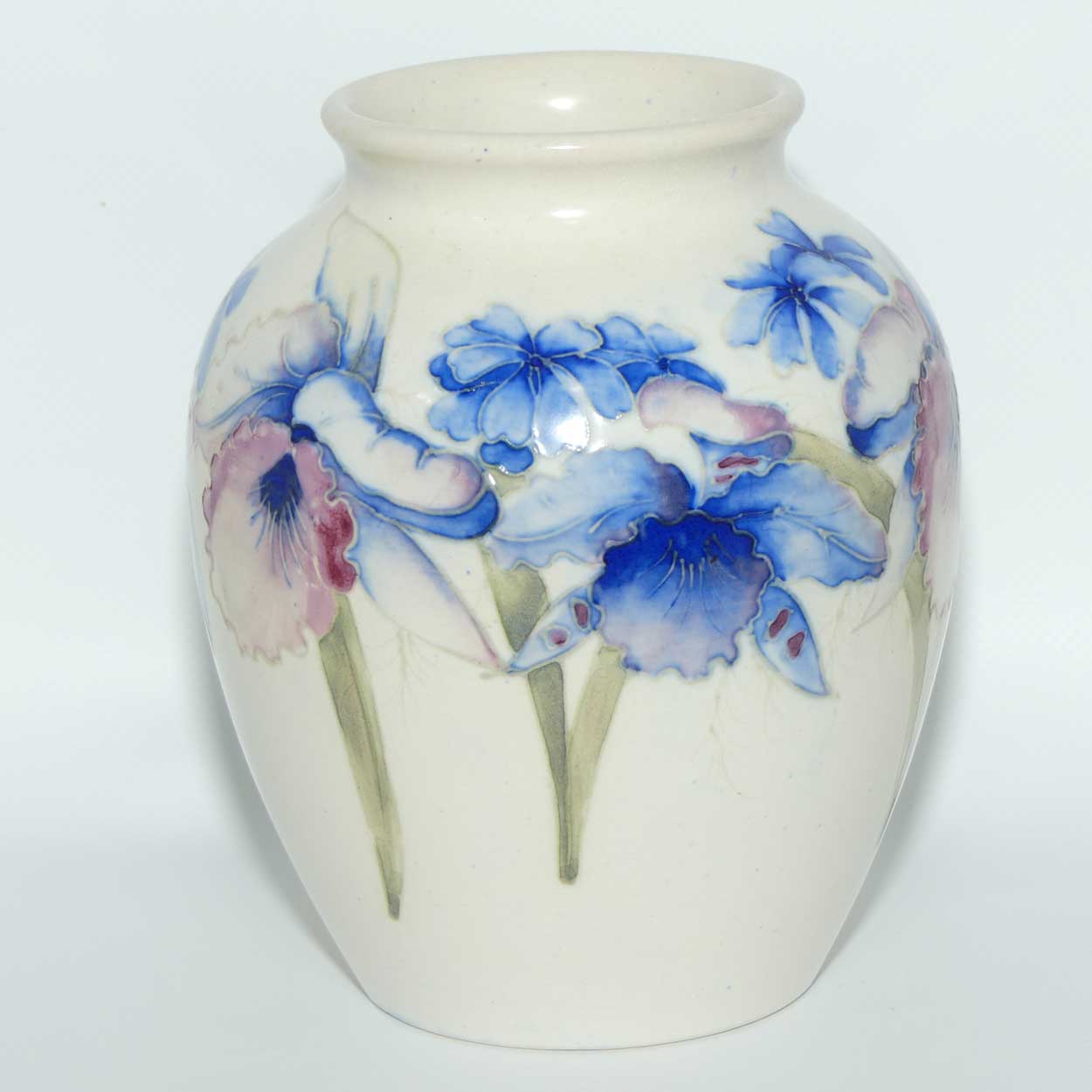 William Moorcroft Orchid salt glaze ovoid vase