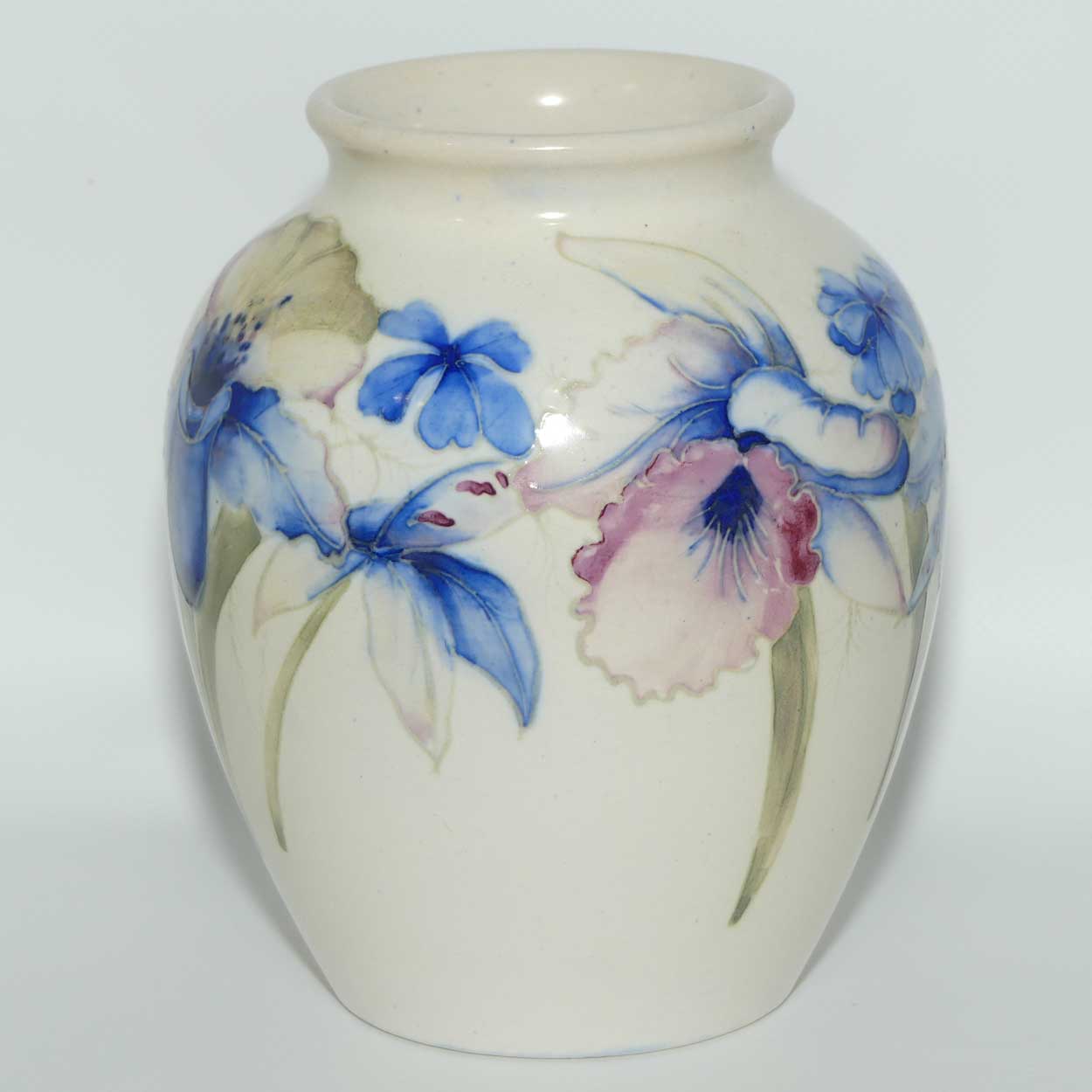 William Moorcroft Orchid salt glaze ovoid vase