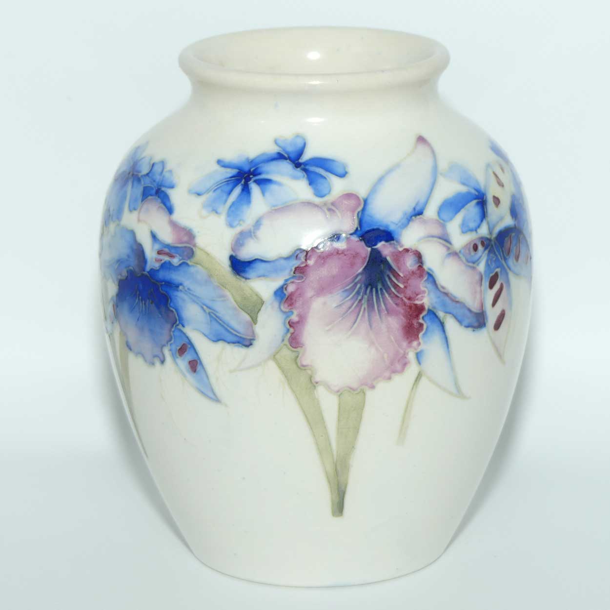 William Moorcroft Orchid salt glaze ovoid vase