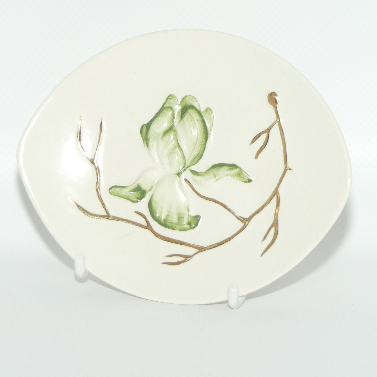 Carlton Ware Green Orchid on Ivory pattern dish | 12cm wide