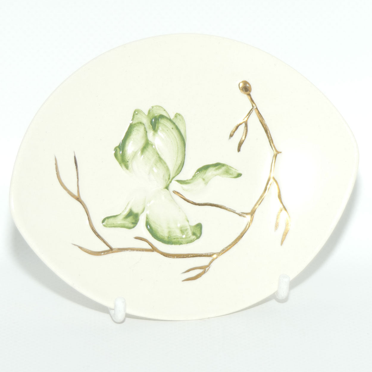 Carlton Ware Green Orchid on Ivory pattern dish | 12cm wide