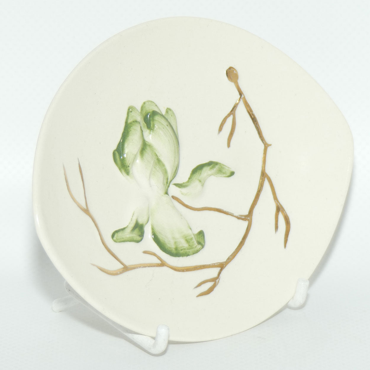 Carlton Ware Green Orchid on Ivory pattern dish | 12cm wide